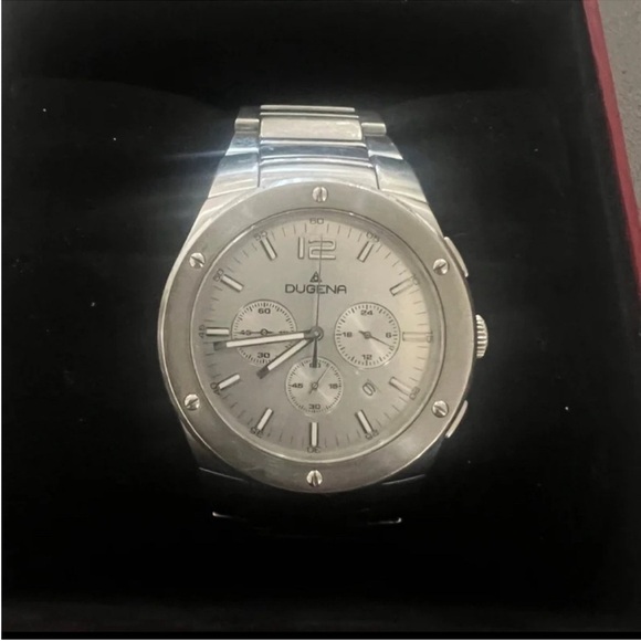 DUGENA OS20 Chronograph Quartz Men’s Watch | Stainless Steel Vintage - Picture 4 of 16